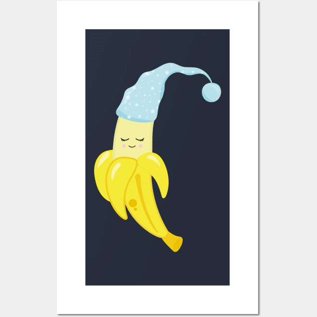 Cute Kawaii Banana Wall Art by Tshirtiz